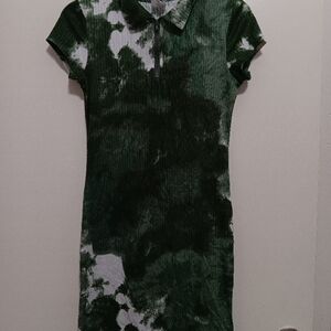 Green and White Women's Dress